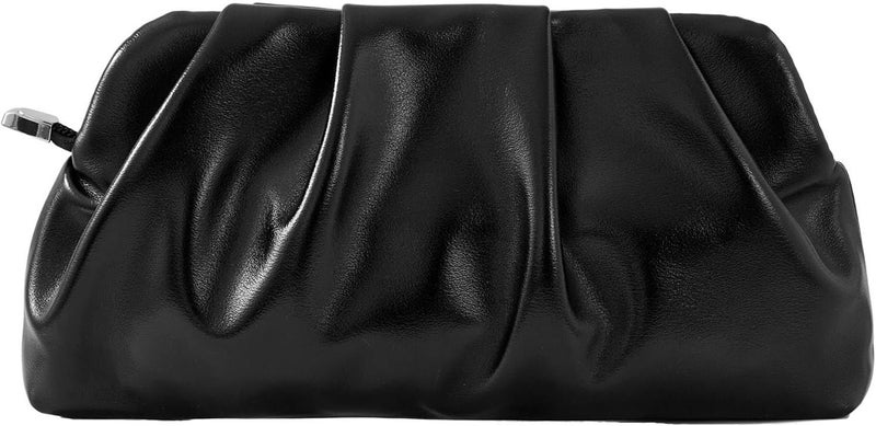 FanChris Evening Bag for Women Ruched Clutch Purse Detachable Metal Chain Crossbody Bag - Image 1